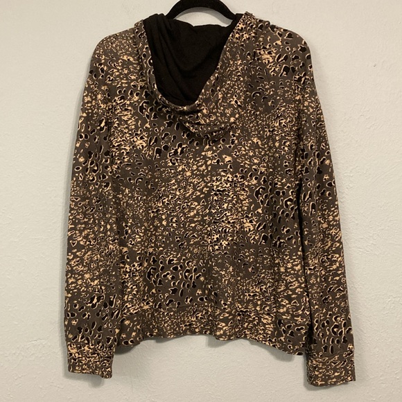 Sundry x Anthropologie Womens Size 4 Cheetah Leopard Print Hooded Sweatshirt - Picture 8 of 12